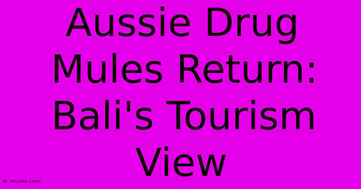 Aussie Drug Mules Return: Bali's Tourism View