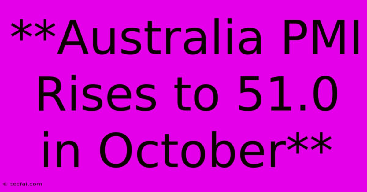 **Australia PMI Rises To 51.0 In October**