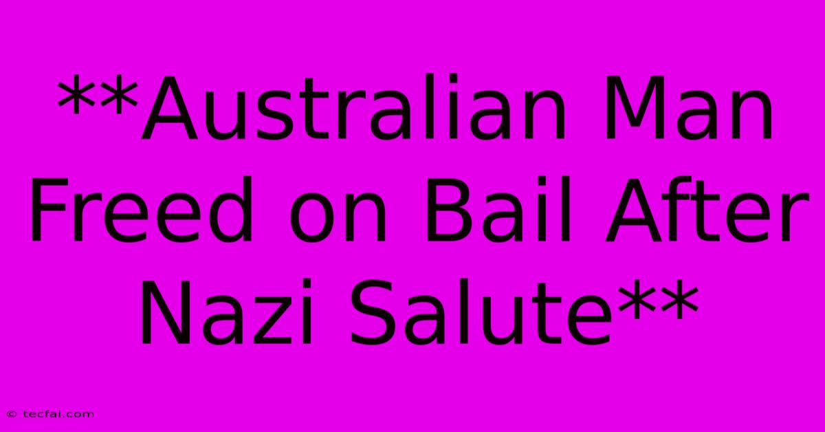 **Australian Man Freed On Bail After Nazi Salute**