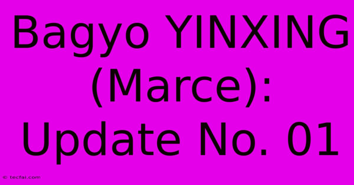 Bagyo YINXING (Marce): Update No. 01