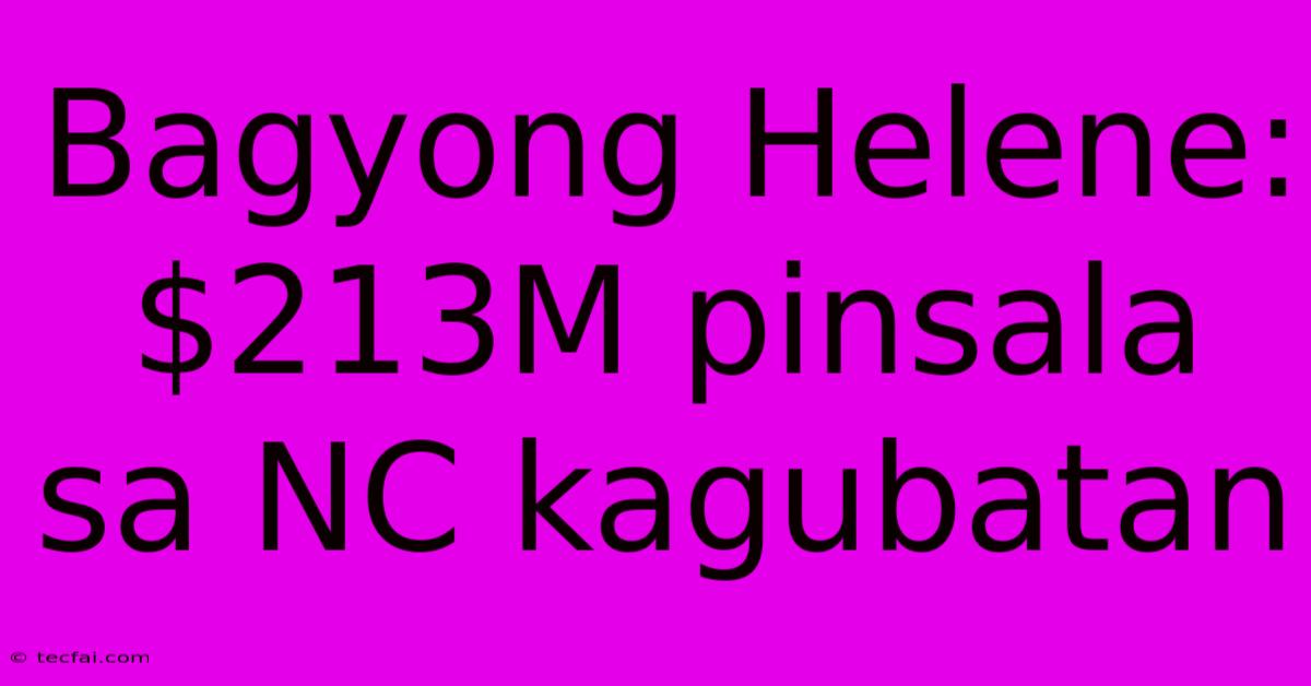 Bagyong Helene: $213M Pinsala Sa NC Kagubatan