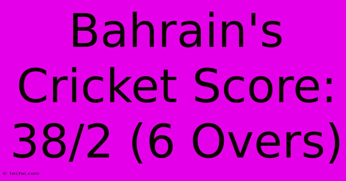 Bahrain's Cricket Score: 38/2 (6 Overs)