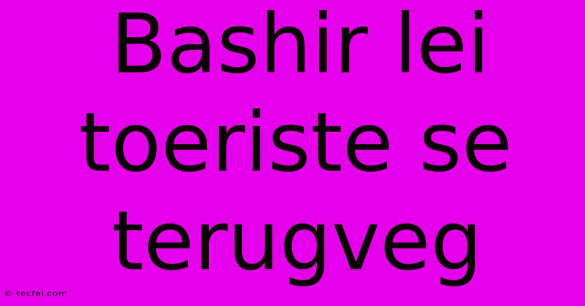 Bashir Lei Toeriste Se Terugveg