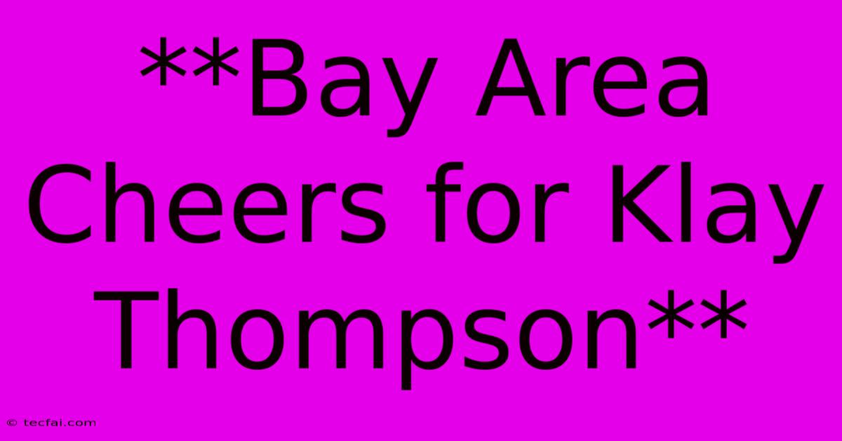 **Bay Area Cheers For Klay Thompson**