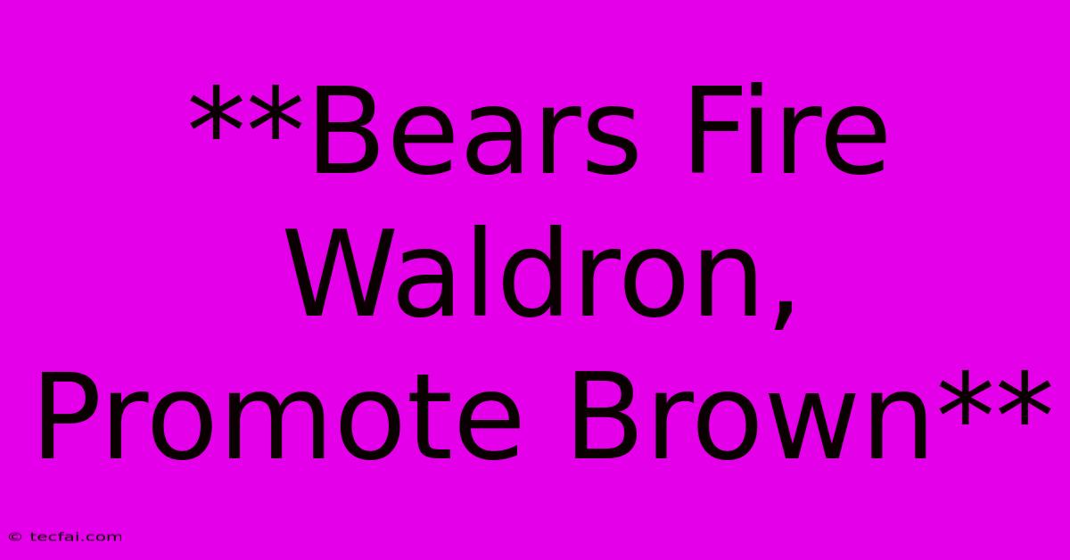 **Bears Fire Waldron, Promote Brown**