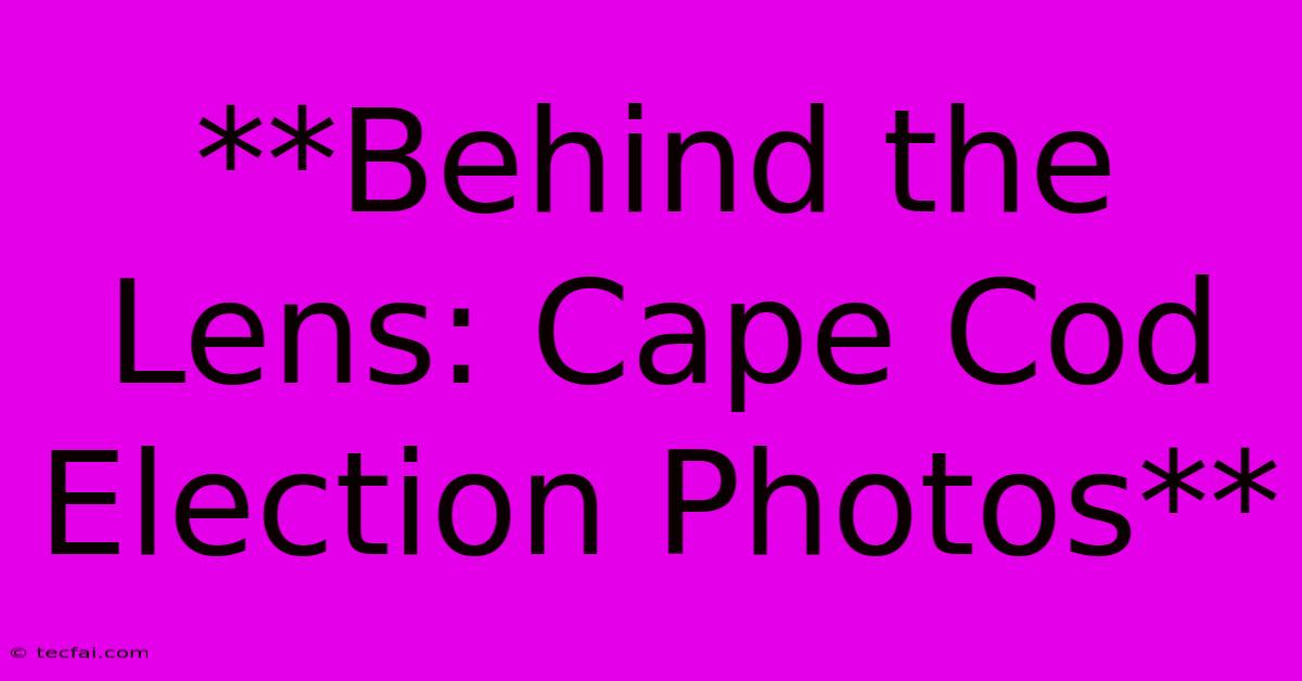 **Behind The Lens: Cape Cod Election Photos**