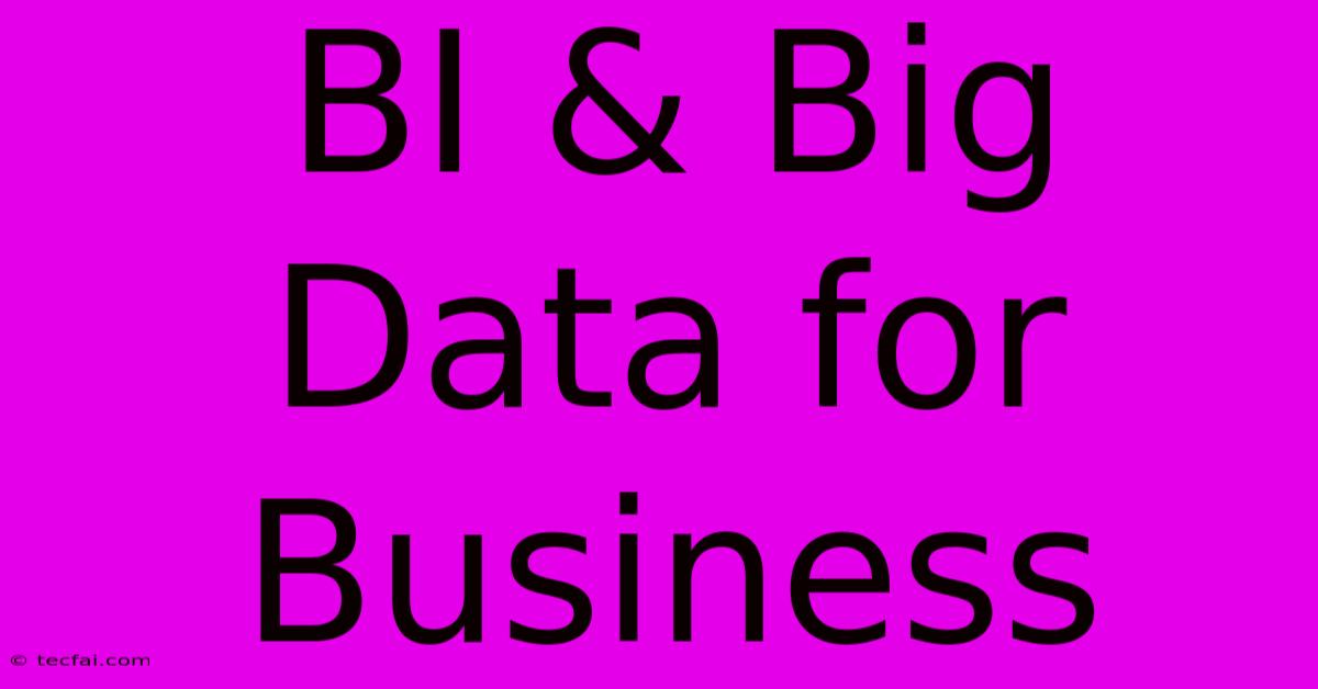 BI & Big Data For Business