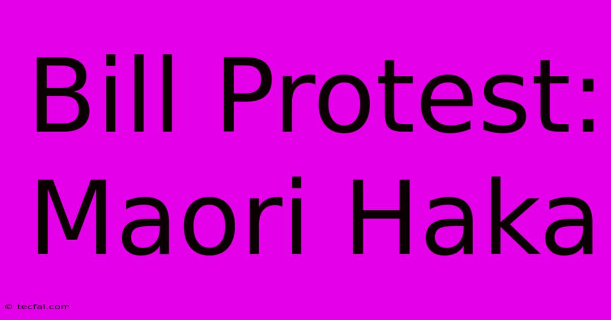 Bill Protest: Maori Haka