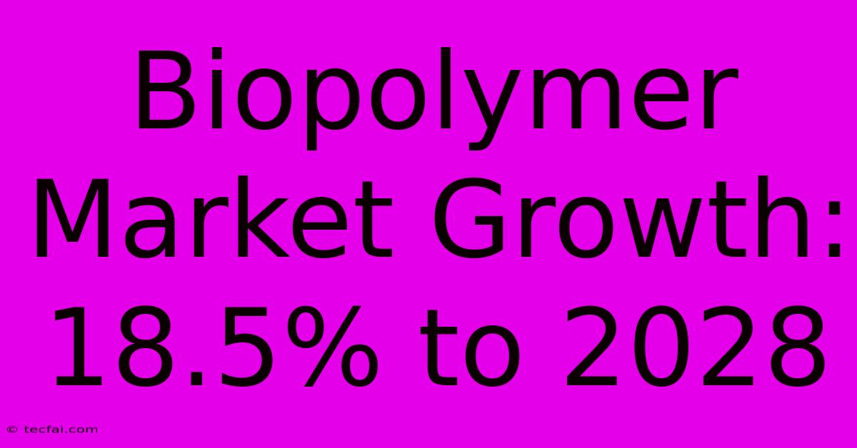 Biopolymer Market Growth: 18.5% To 2028