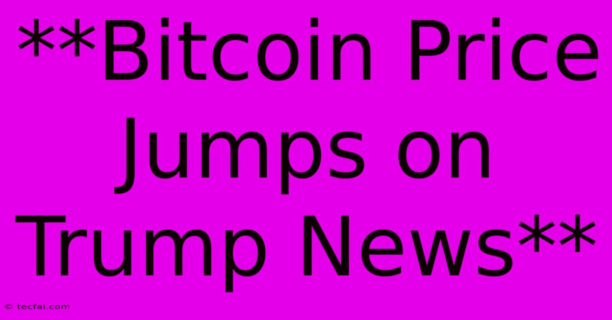 **Bitcoin Price Jumps On Trump News** 