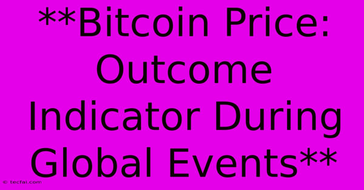 **Bitcoin Price: Outcome Indicator During Global Events**