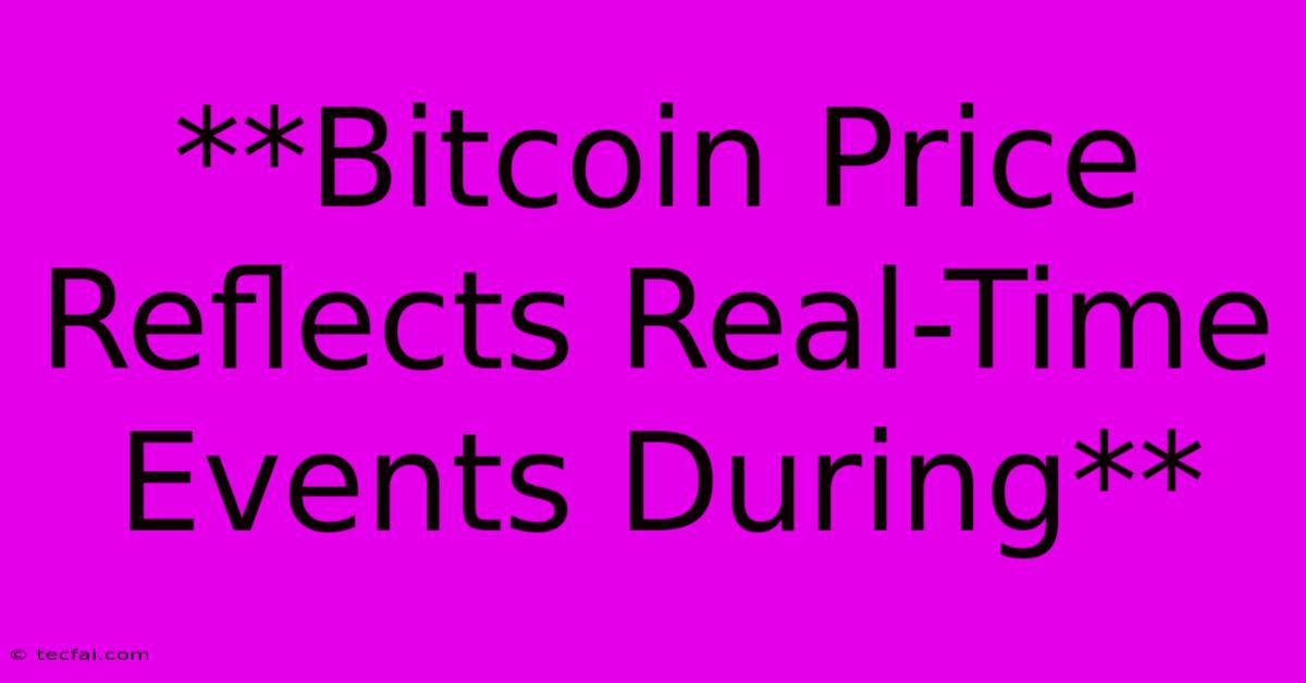 **Bitcoin Price Reflects Real-Time Events During**