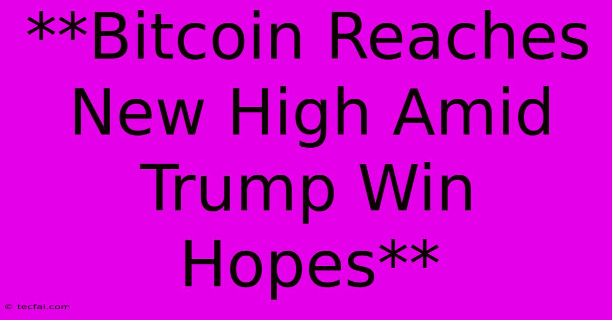 **Bitcoin Reaches New High Amid Trump Win Hopes**