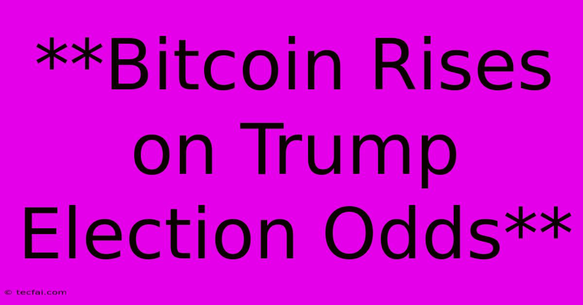 **Bitcoin Rises On Trump Election Odds**