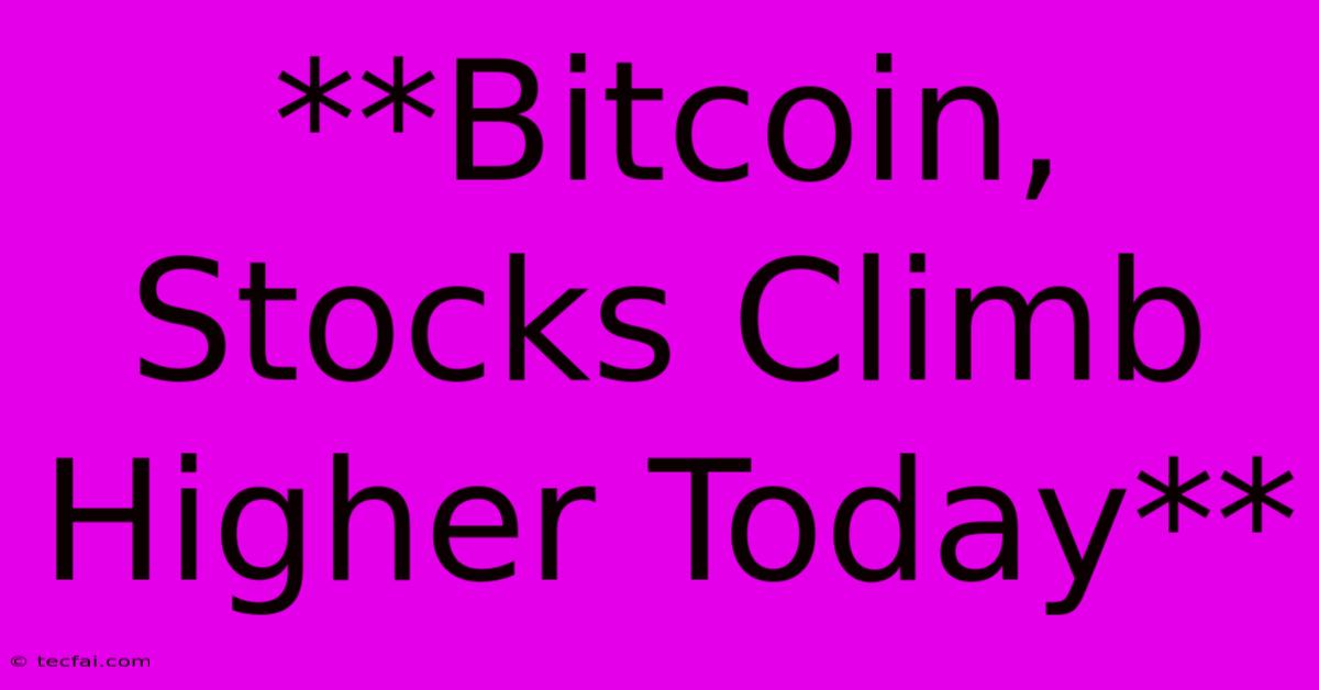 **Bitcoin, Stocks Climb Higher Today**