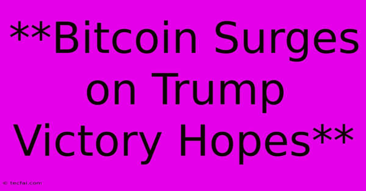 **Bitcoin Surges On Trump Victory Hopes** 