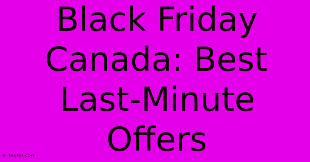 Black Friday Canada: Best Last-Minute Offers