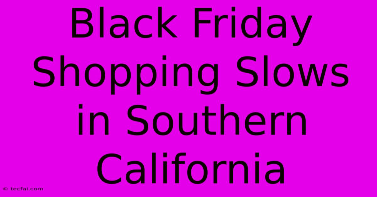 Black Friday Shopping Slows In Southern California