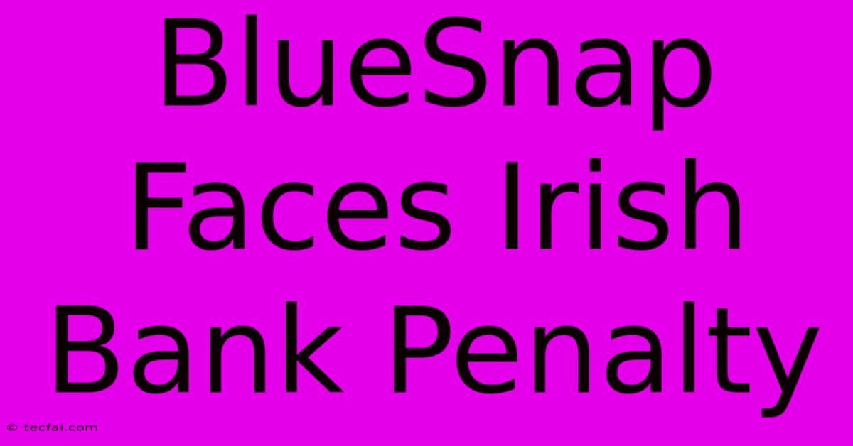 BlueSnap Faces Irish Bank Penalty