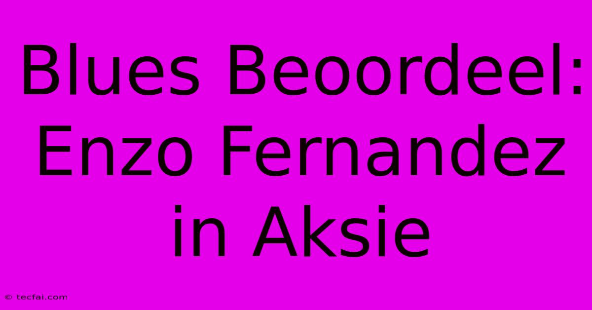 Blues Beoordeel: Enzo Fernandez In Aksie