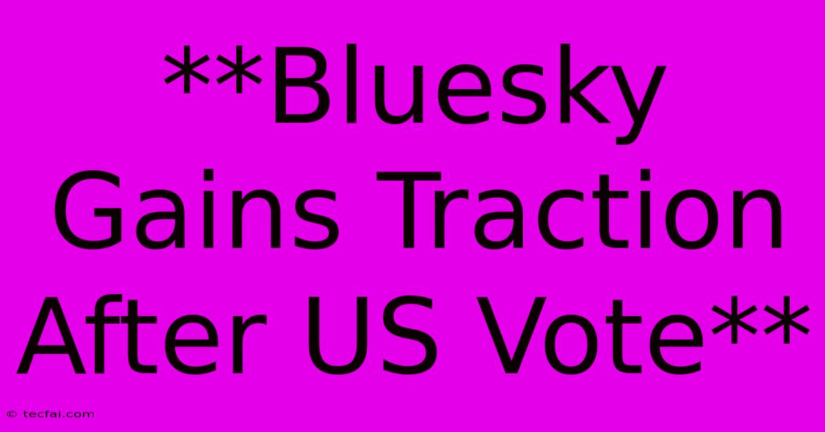 **Bluesky Gains Traction After US Vote**