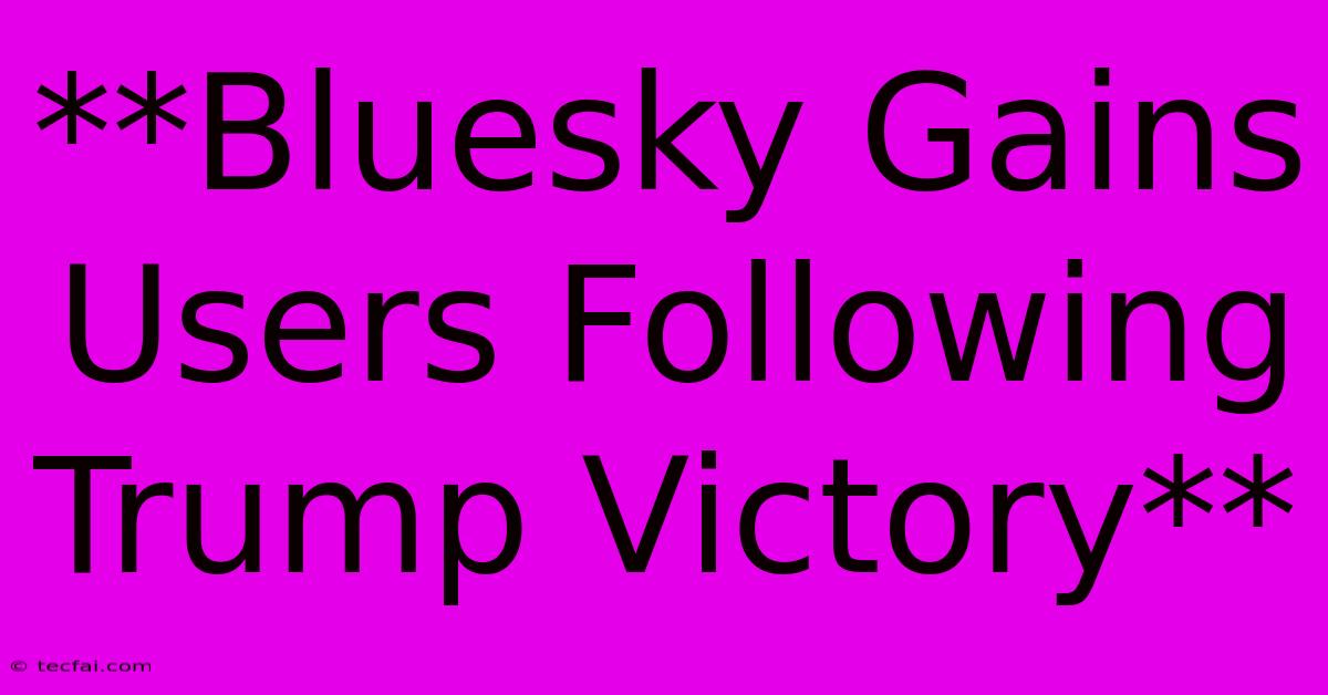 **Bluesky Gains Users Following Trump Victory** 