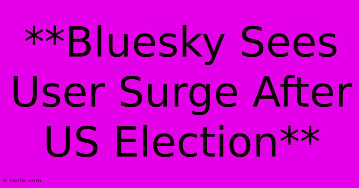 **Bluesky Sees User Surge After US Election**