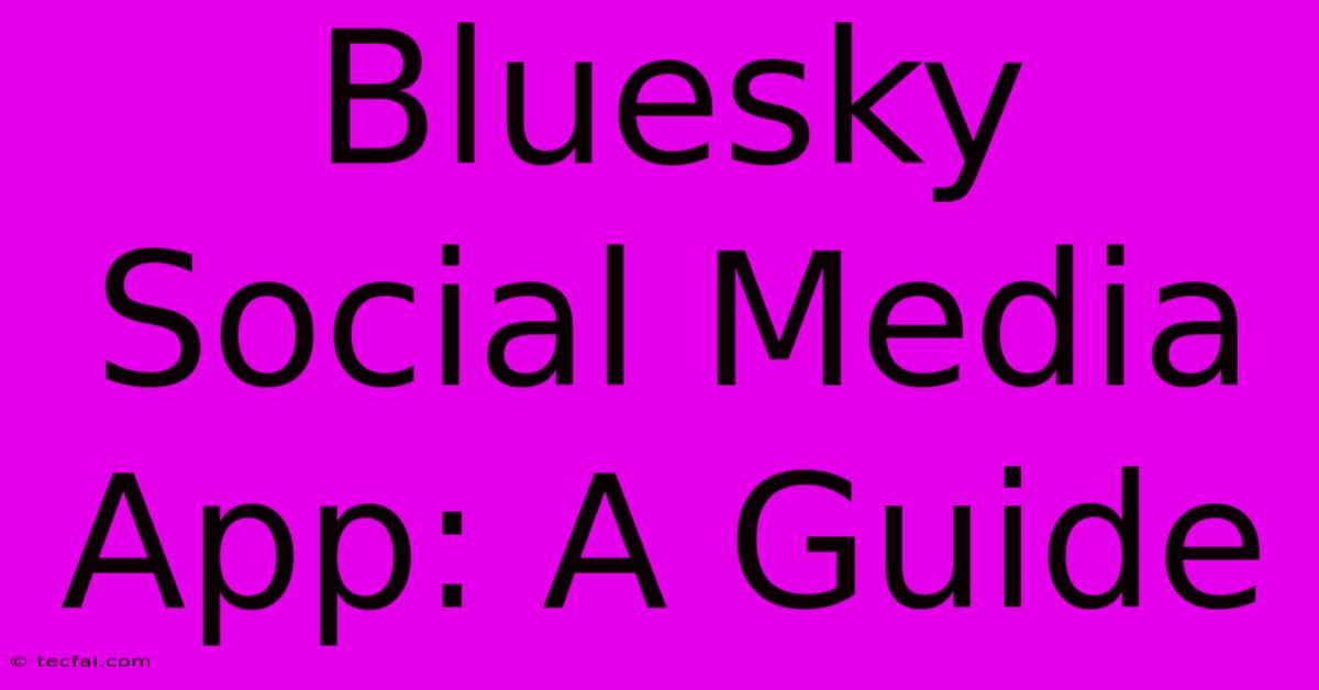 Bluesky Social Media App: A Guide