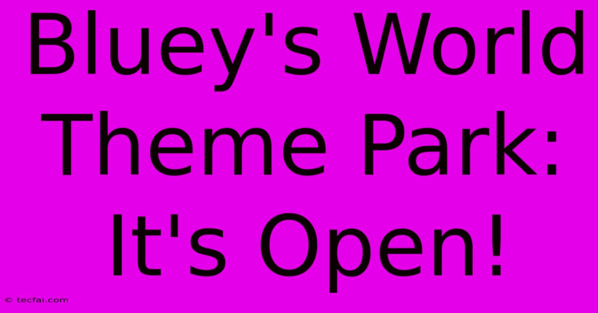 Bluey's World Theme Park: It's Open!