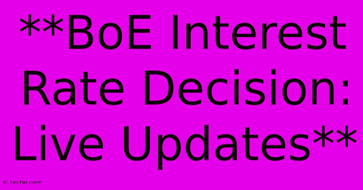 **BoE Interest Rate Decision: Live Updates**