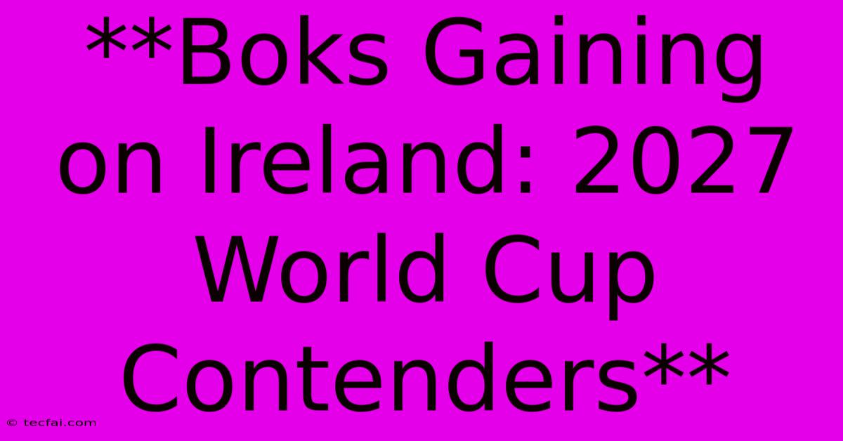 **Boks Gaining On Ireland: 2027 World Cup Contenders** 