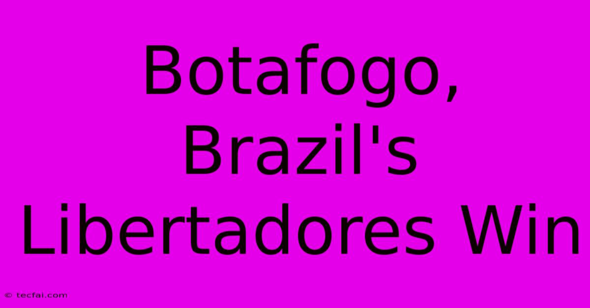 Botafogo, Brazil's Libertadores Win