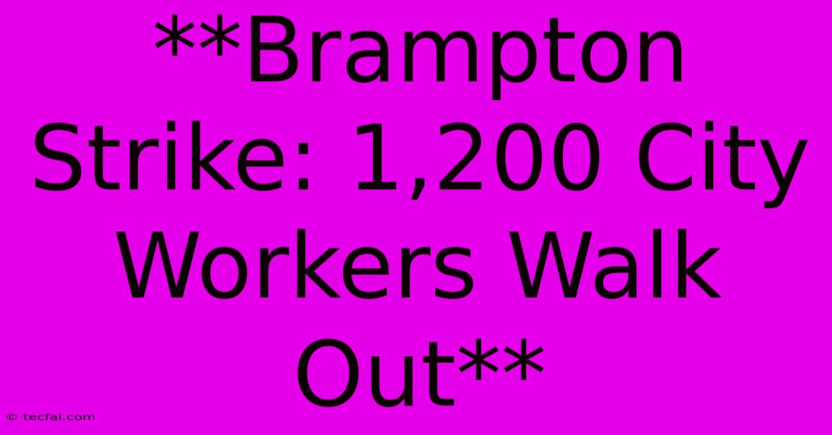 **Brampton Strike: 1,200 City Workers Walk Out**