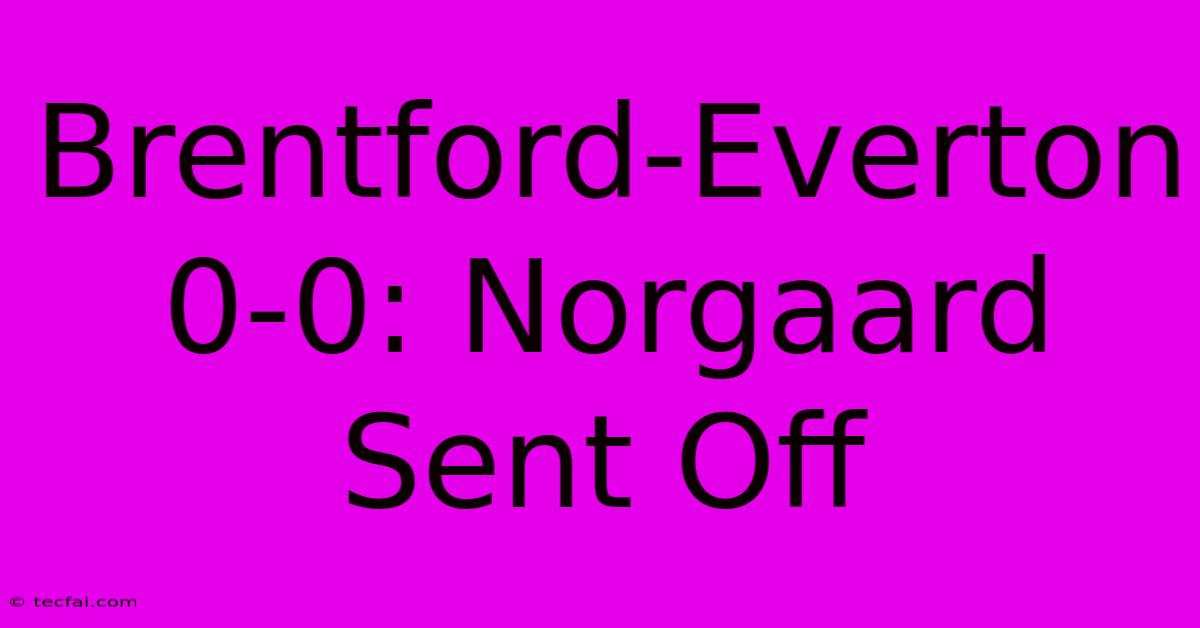 Brentford-Everton 0-0: Norgaard Sent Off