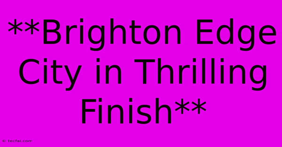 **Brighton Edge City In Thrilling Finish**