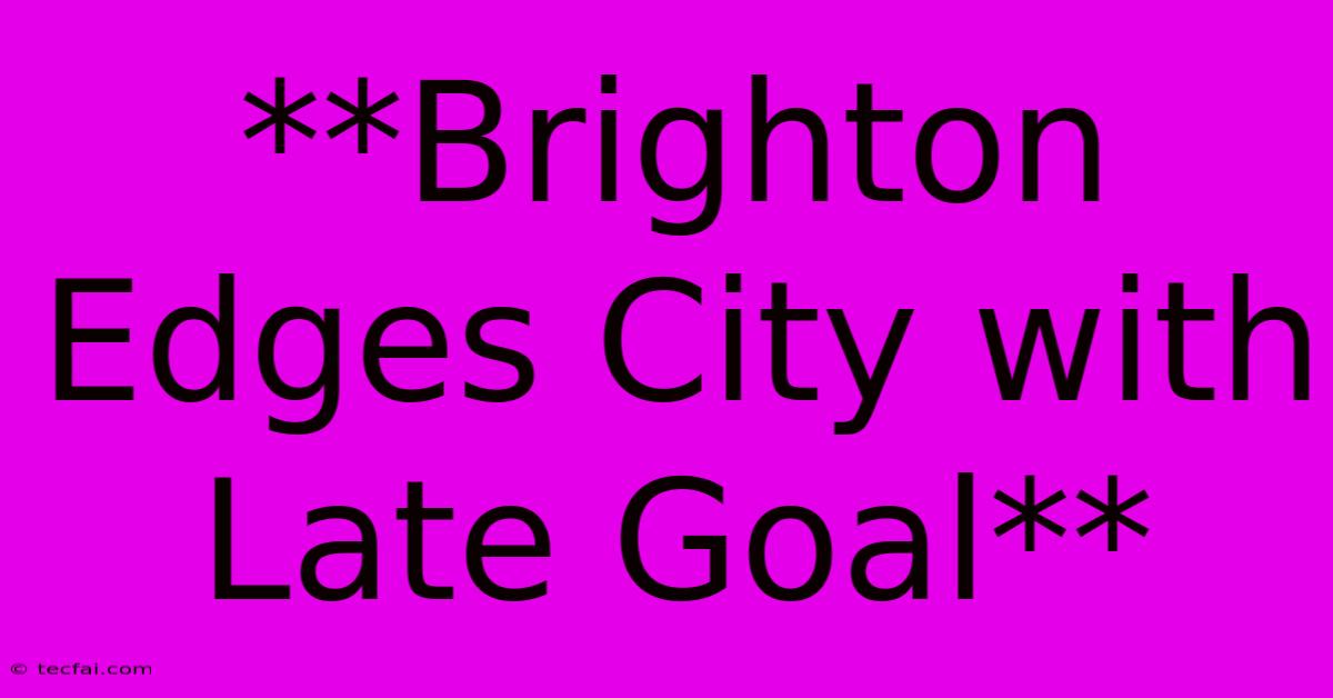 **Brighton Edges City With Late Goal**