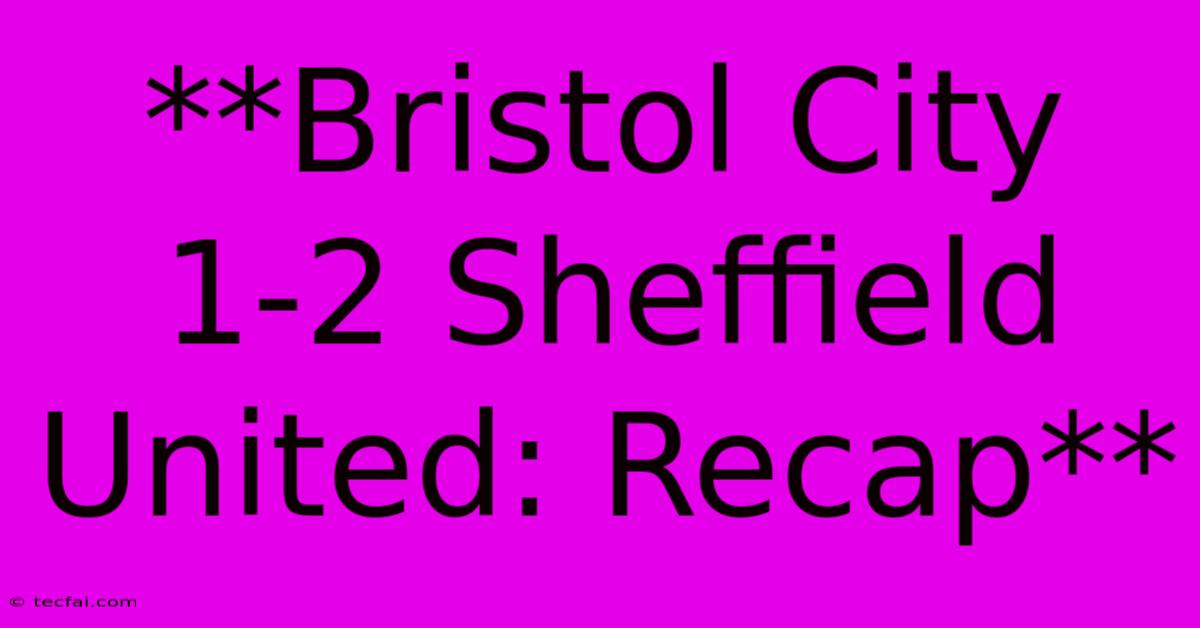 **Bristol City 1-2 Sheffield United: Recap** 