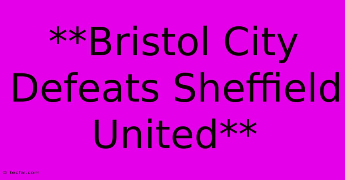 **Bristol City Defeats Sheffield United**