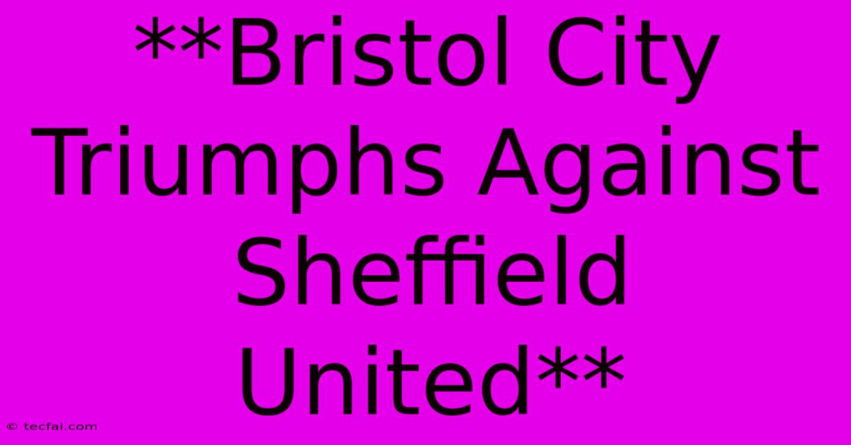 **Bristol City Triumphs Against Sheffield United**