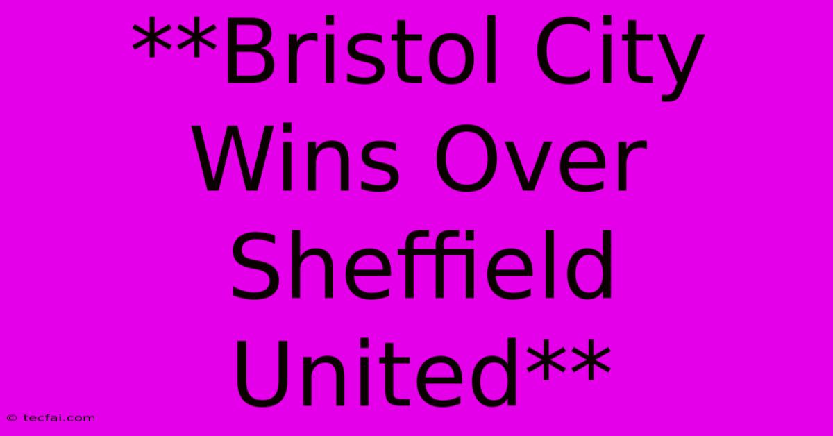 **Bristol City Wins Over Sheffield United**