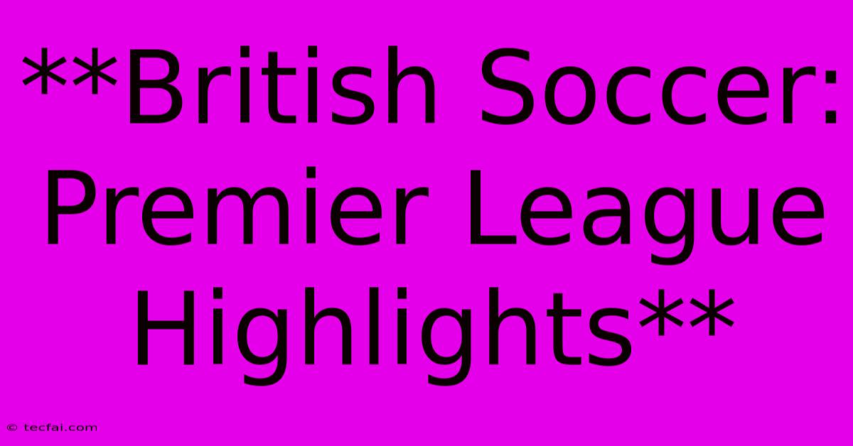 **British Soccer: Premier League Highlights** 