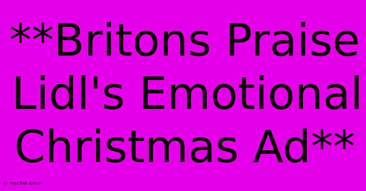 **Britons Praise Lidl's Emotional Christmas Ad**