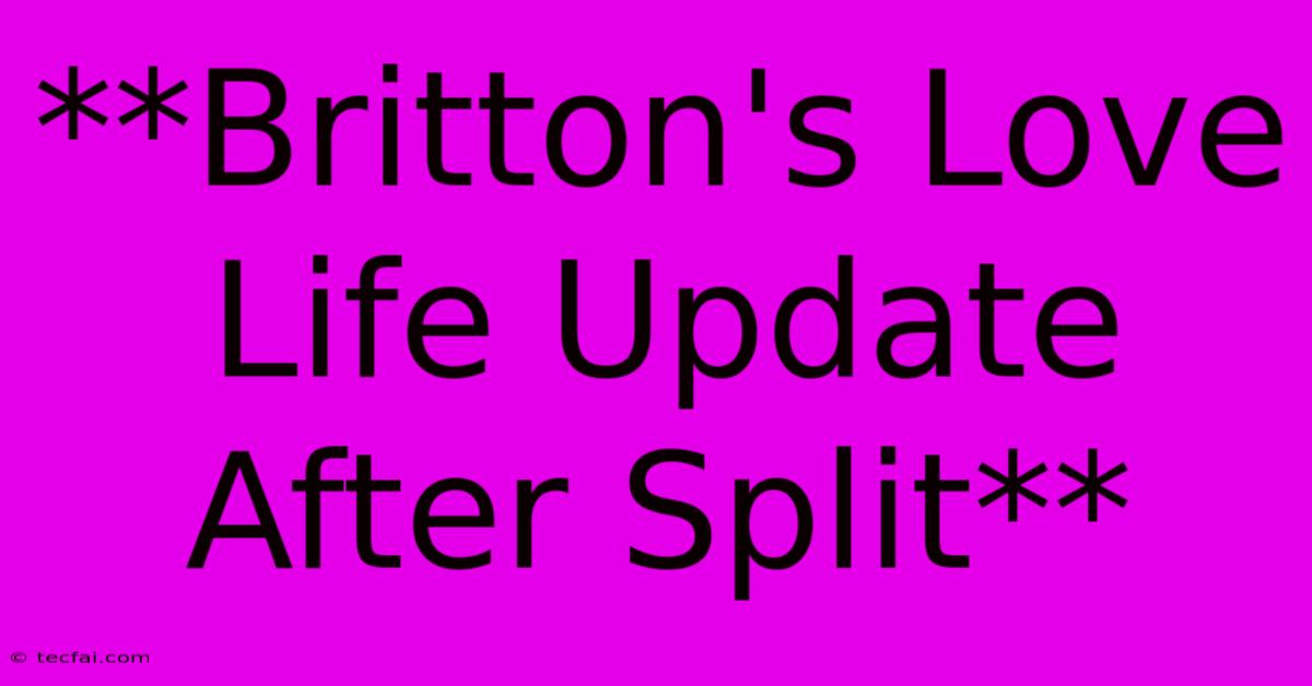 **Britton's Love Life Update After Split**