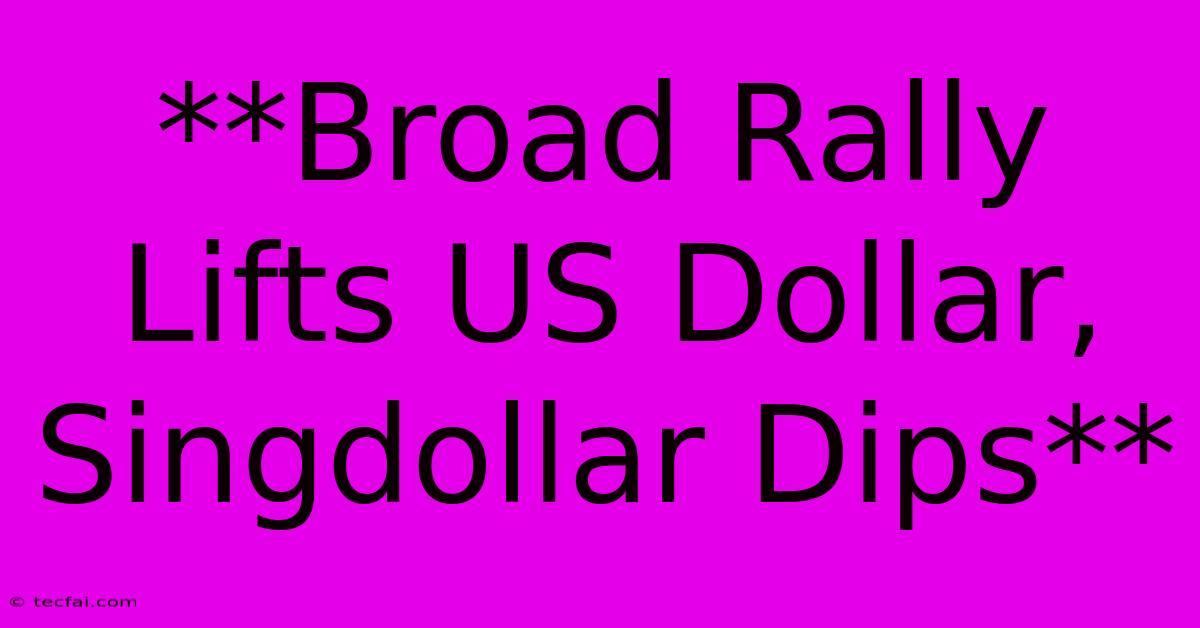 **Broad Rally Lifts US Dollar, Singdollar Dips**