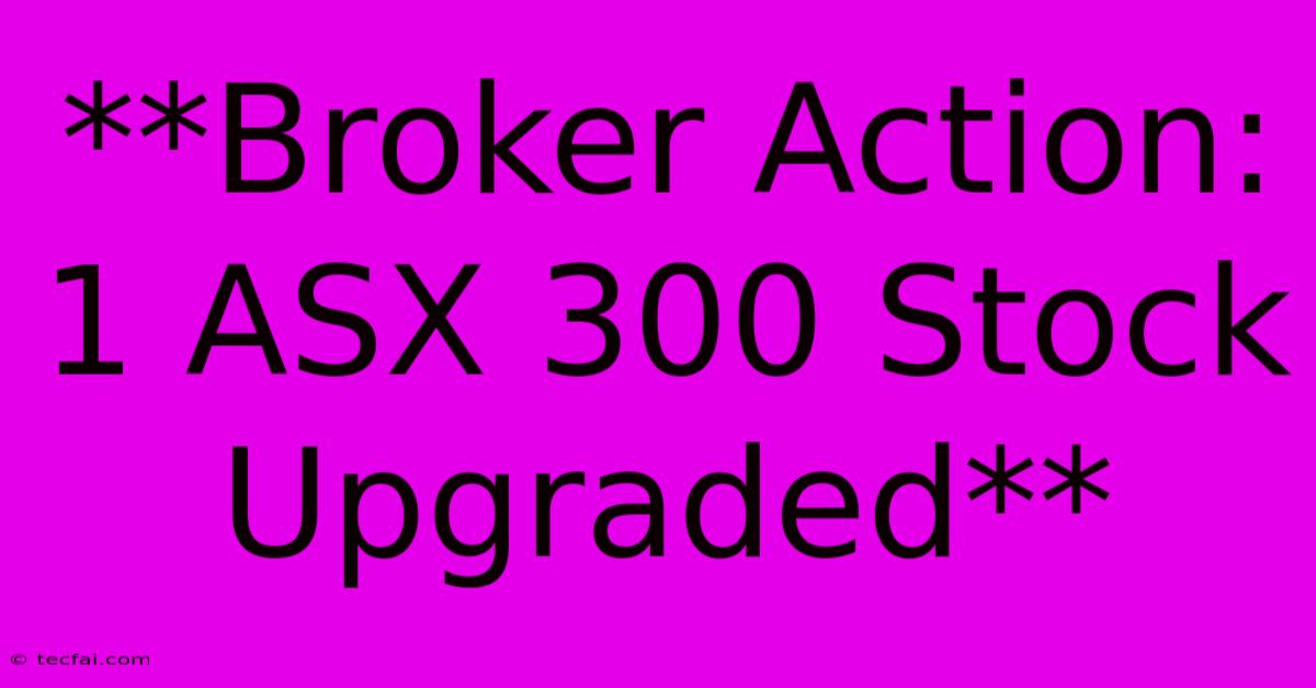 **Broker Action: 1 ASX 300 Stock Upgraded**