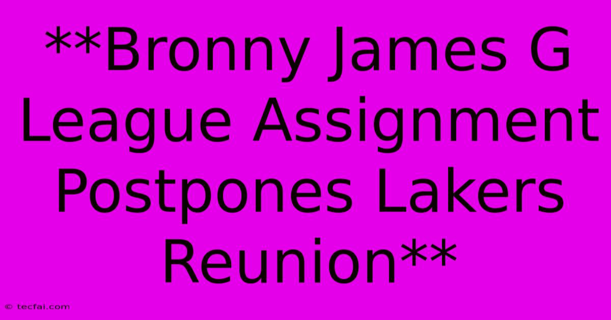 **Bronny James G League Assignment Postpones Lakers Reunion** 