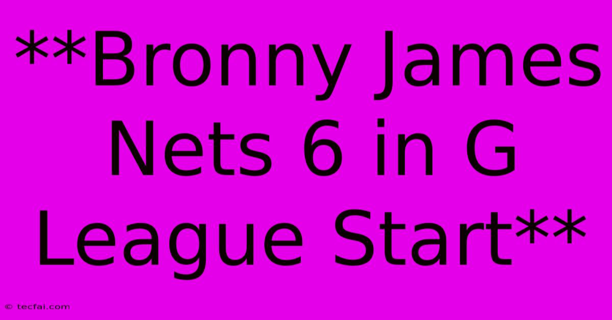 **Bronny James Nets 6 In G League Start**