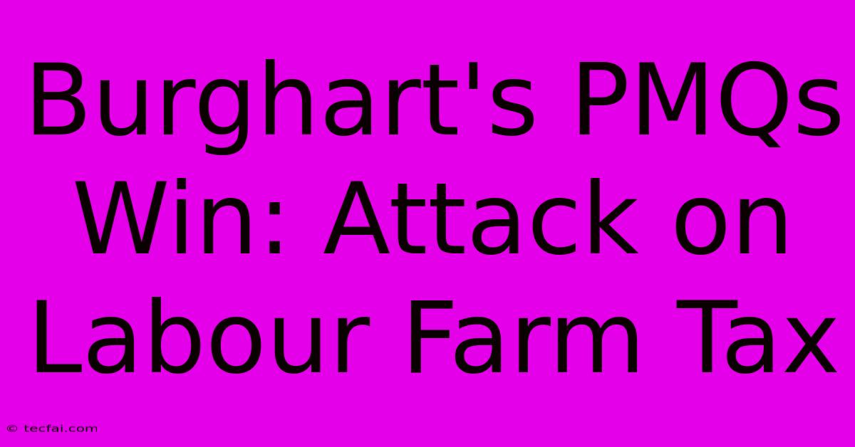 Burghart's PMQs Win: Attack On Labour Farm Tax