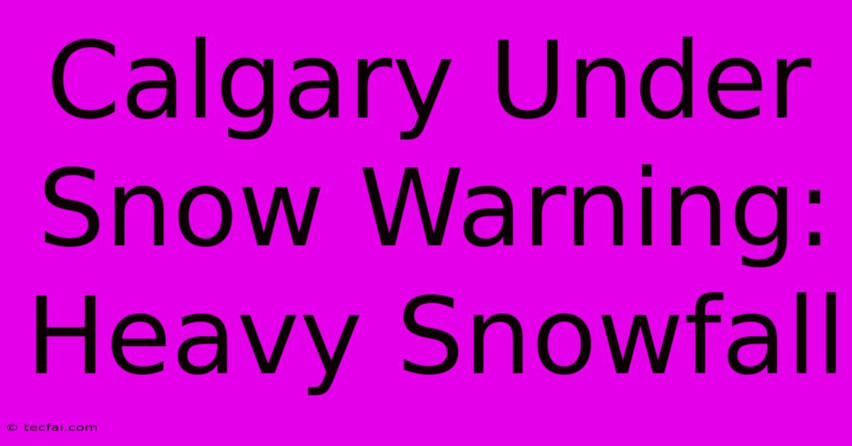 Calgary Under Snow Warning: Heavy Snowfall