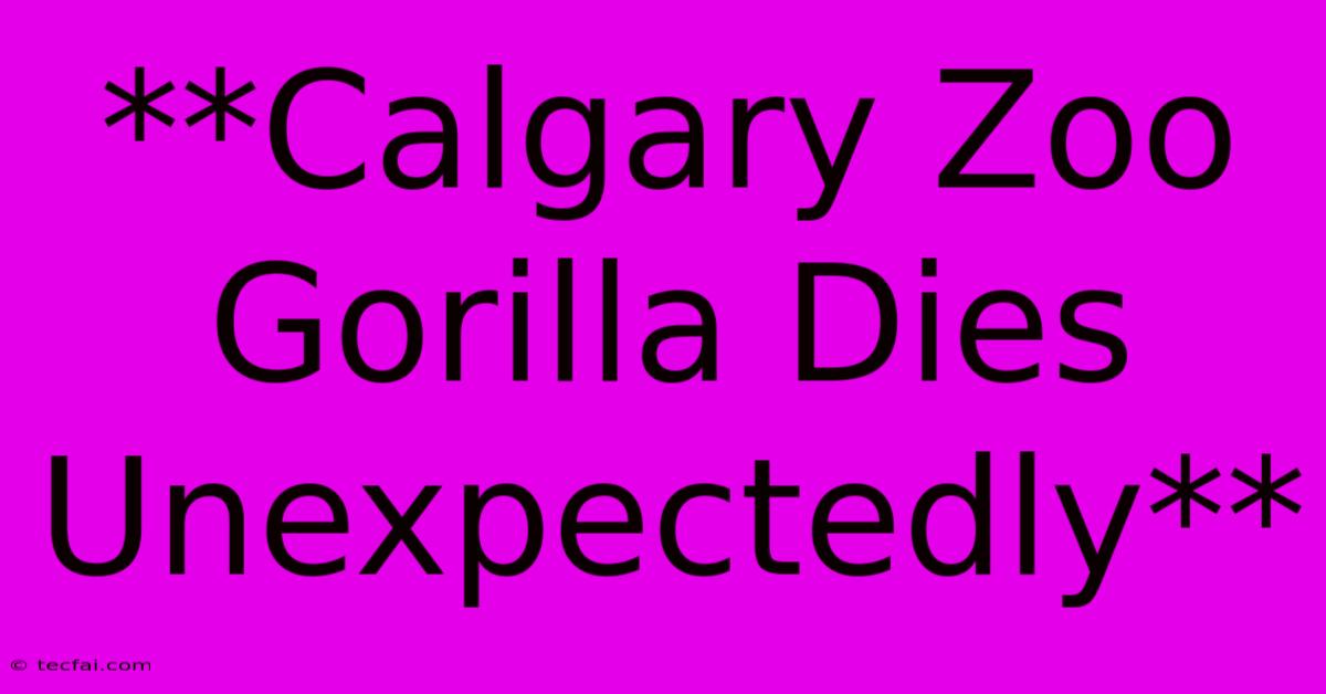 **Calgary Zoo Gorilla Dies Unexpectedly**